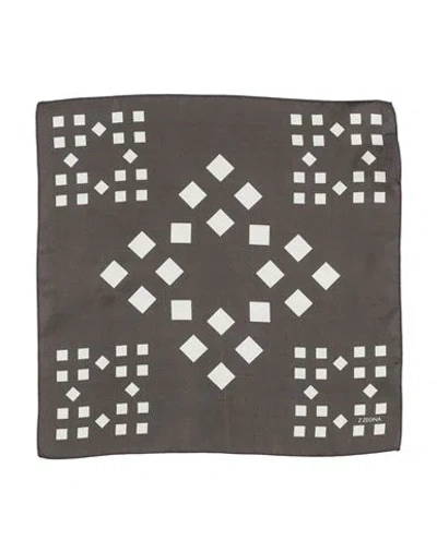 Z Zegna Man Scarf Dark Brown Size - Silk