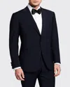 Z Zegna Men's Solid Wool Peak-lapel Tuxedo In Navy
