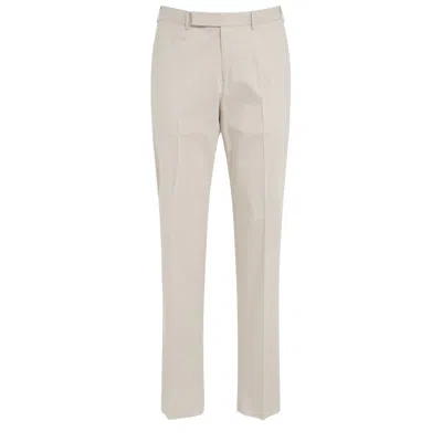 Z Zegna Mid Rise Twill Chinos In Beige