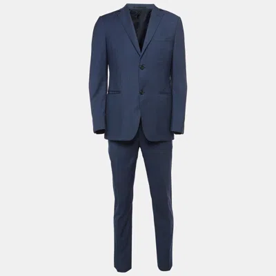 Pre-owned Z Zegna Navy Blue Wool Single Breasted Suit L