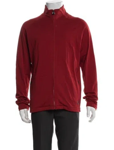 Pre-owned Z Zegna Open Front Long Sleeve Cardigan In Red
