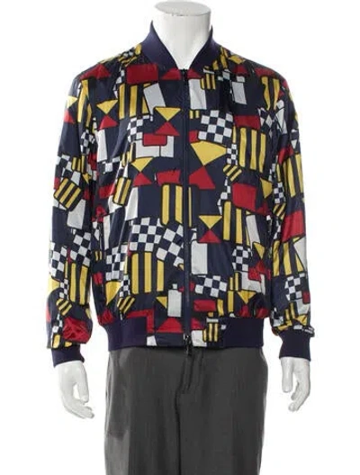 Pre-owned Z Zegna Printed Jacket In Blue