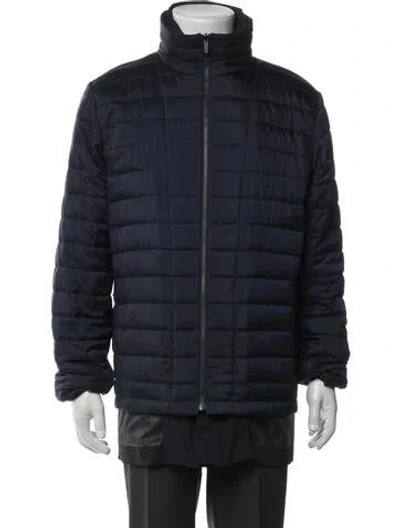 Pre-owned Z Zegna Puffer Coat In Blue
