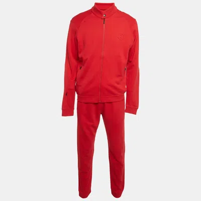 Z Zegna Red Cotton Knit Logo Embossed Set