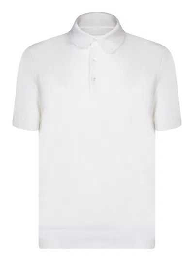 Z Zegna Short Sleeved Polo Shirt In White