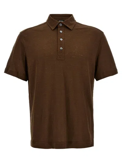 Z Zegna Short Sleeved Straight In Brown