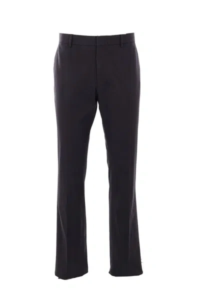 Z Zegna Straight Leg Gabardine Trousers In Navy