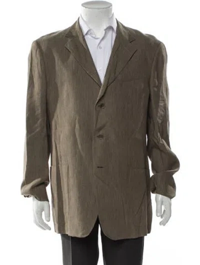 Pre-owned Z Zegna Striped Blazer In Brown