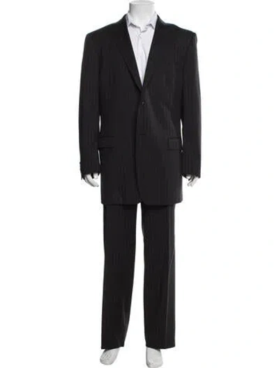Pre-owned Z Zegna Striped Two-piece Suit In Black
