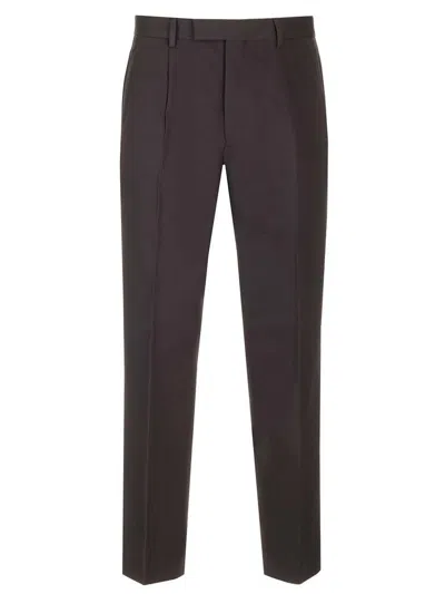 Z Zegna Tapered Leg Tailored Pants In Brown