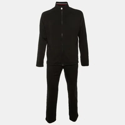 Pre-owned Z Zegna Technomerino Black Wool Track Jacket & Pants Set Xl