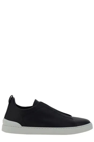 Z Zegna Triple Stitch Low In Black