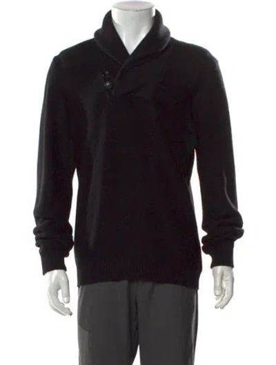 Pre-owned Z Zegna Virgin Wool Collar Pullover In Black