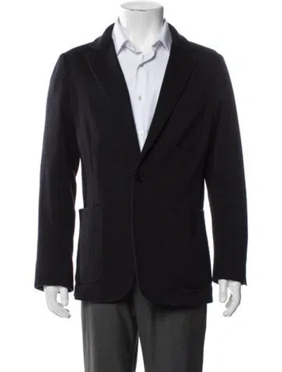 Pre-owned Z Zegna Wool Collar Pullover In Blue
