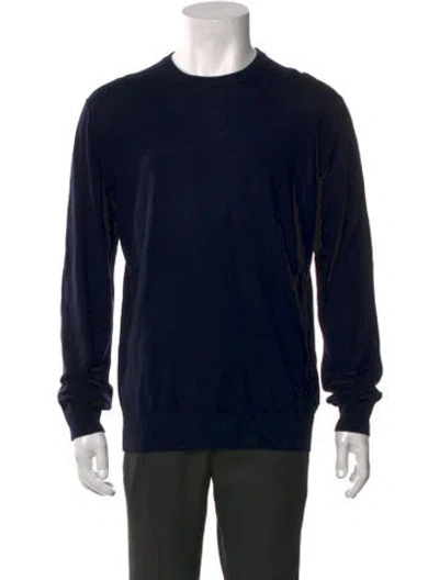 Pre-owned Z Zegna Wool Crew Neck Pullover In Blue