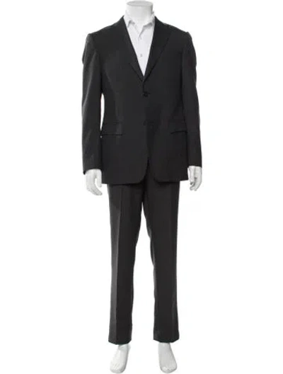 Pre-owned Z Zegna Wool Patterned Blazer In Gray