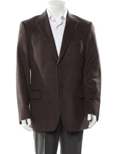 Pre-owned Z Zegna Wool Peacoat In Brown