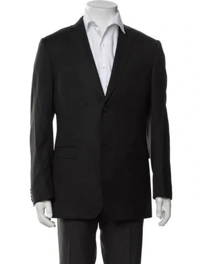 Pre-owned Z Zegna Wool Striped Blazer In Black