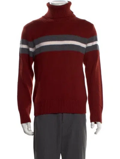 Pre-owned Z Zegna Wool Striped Pullover W/ Tags In Red