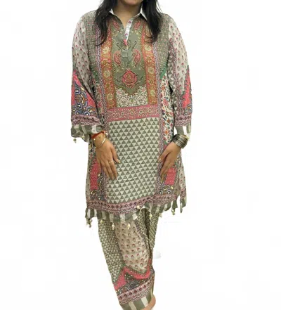 Zaalima Fashion Elegant Printed Crepe Suit With Contemporary Ethnic Style In Multicolor