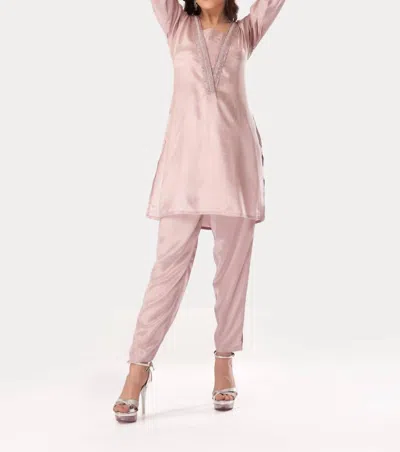 Zaalima Fashion Lilac Loungewear In Beige In Multi