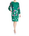 Zaalima Fashion Long Sleeve Midi Viscose Column Plus Size Casual Dress In Green In Green