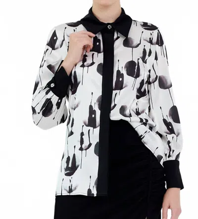 Zaalima Fashion Long Sleeve Patterned Regular Shirt In Multi In White