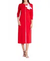 Zaalima Fashion Mid-length Midi Cotton Column Regular Casual Dress In Red In Red