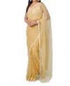Zaalima Fashion Wave-pattern Saree In Pastel Yellow In Gold