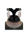 Zaalima Fashion Women's Diamond Necklace In Green In Green