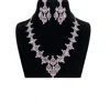 Zaalima Fashion Women's Diamond Necklaces In Pink In Pink