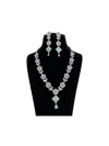 Zaalima Fashion Women's Silver Plated Mint Green Designer Cz Cubic Zirconia In Green