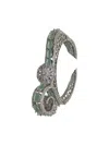 Zaalima Fashion Women's Silver Plated Mint Green Stone Bangle In Green