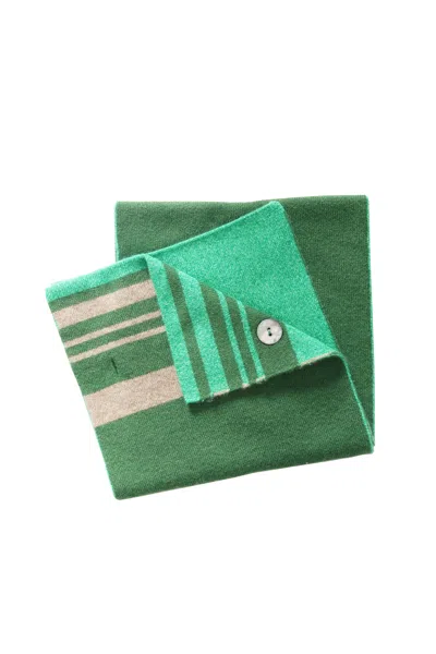 Zabeo Marco Paolin By  Buttoned Cashmere Scarf In Green