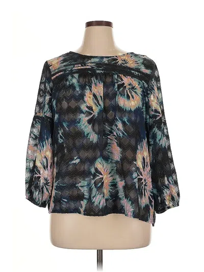 Pre-owned Zac & Rachel 3/4 Sleeve Blouse In Black