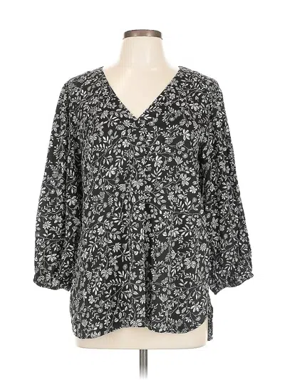 Pre-owned Zac & Rachel 3/4 Sleeve Blouse In Black