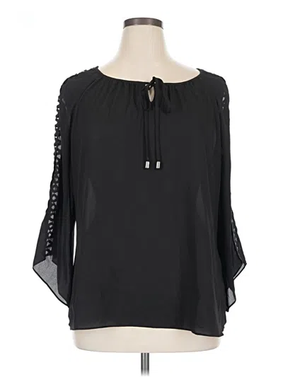 Pre-owned Zac & Rachel 3/4 Sleeve Blouse In Black