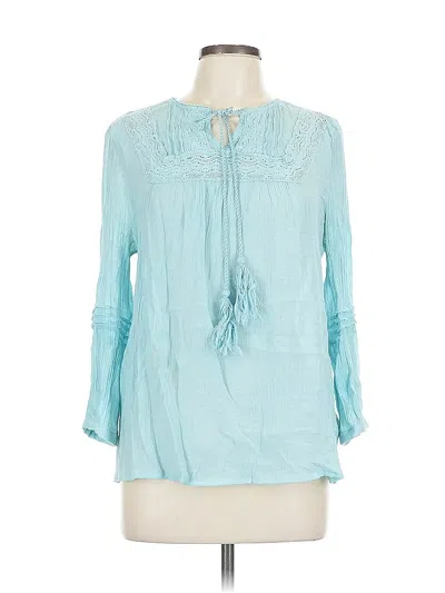 Pre-owned Zac & Rachel 3/4 Sleeve Blouse In Blue