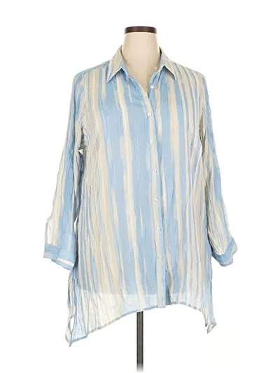 Pre-owned Zac & Rachel 3/4 Sleeve Blouse In Blue