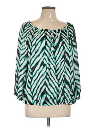 Pre-owned Zac & Rachel 3/4 Sleeve Blouse In Blue