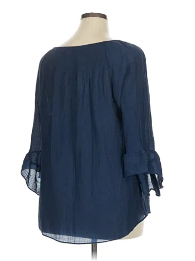 Pre-owned Zac & Rachel 3/4 Sleeve Blouse In Blue