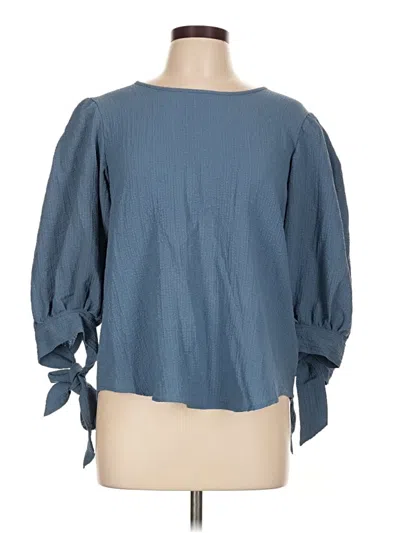 Pre-owned Zac & Rachel 3/4 Sleeve Blouse In Blue