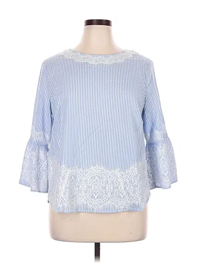Pre-owned Zac & Rachel 3/4 Sleeve Blouse In Blue