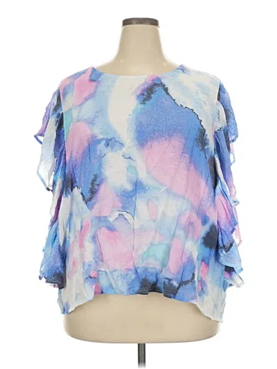 Pre-owned Zac & Rachel 3/4 Sleeve Blouse In Blue