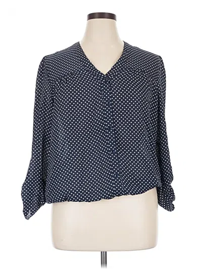 Pre-owned Zac & Rachel 3/4 Sleeve Blouse In Blue