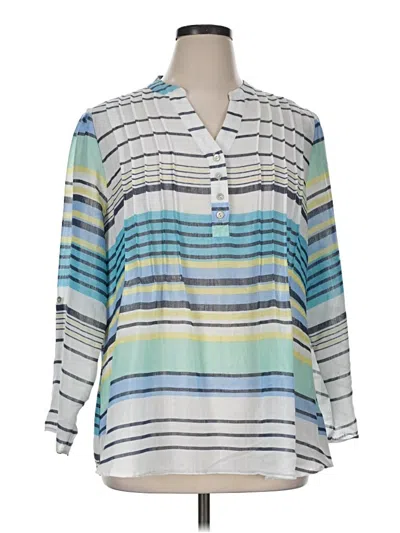 Pre-owned Zac & Rachel 3/4 Sleeve Blouse In Blue