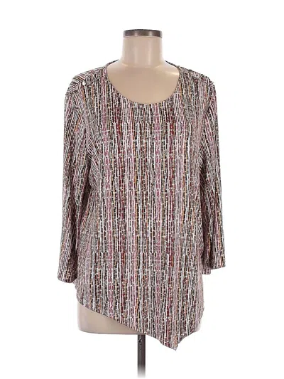 Pre-owned Zac & Rachel 3/4 Sleeve Blouse In Brown