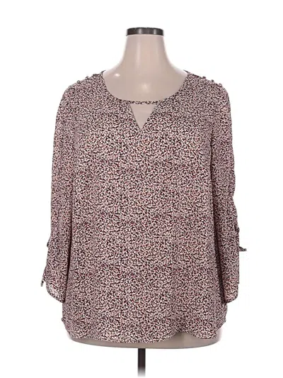 Pre-owned Zac & Rachel 3/4 Sleeve Blouse In Brown