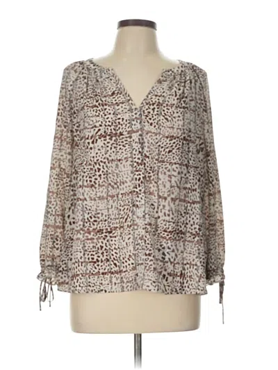 Pre-owned Zac & Rachel 3/4 Sleeve Blouse In Brown