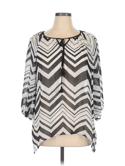 Pre-owned Zac & Rachel 3/4 Sleeve Blouse In Gray